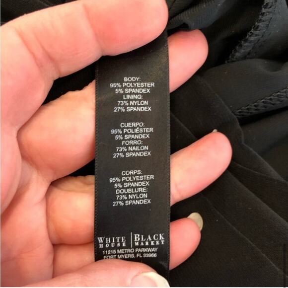 WHBM black layered halter choker sleeveless dress size 2 - Picture 8 of 15